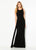 Cameron Blake - 219683 Metallic Scoop Sheath Evening Dress In Black and Gold