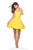 La Femme - 27334 Strapless Lace Sweetheart A-line Dress In Yellow