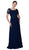 Nox Anabel - Y514 Lace Applique Short Sleeve Top Chiffon Dress