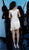 Jovani - 62212 Beaded Deep V-neck Fringe Sheath Dress In White and Neutral