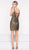 Colors Dress - 1981 Ornate Ladder Strapped Glitter Short Dress in Black and Gold