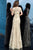 Jovani - 63649 Bead Embroidered Bateau Trumpet Dress In Gold