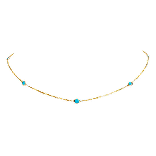 5 or 7 Turquoise Orbit Bezel Choker