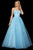 Sherri Hill - 53116 Floral Lace Appliqued Lace-up Back Ballgown In Blue