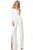 Jovani - 1723 Embellished Asymmetric Stretch Jersey Jumpsuit In White
