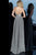 Jovani - 2090 Embellished Deep Halter V-neck A-line Dress In Gray