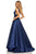 Sherri Hill - 52911 Sleeveless Deep V-neck A-line Dress In Blue