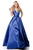 Sherri Hill - 51856 Sleeveless V Neck Mikado Ballgown In Blue