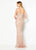 Cameron Blake - 219680W Illusion Scoop Fitted Evening Dress In Pink