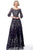 Jovani - 66355 Embellished Bateau A-line Dress In Purple and Silver