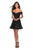 La Femme - 28155 Sequined Off-Shoulder A-line Dress In Black