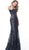 Jovani - 59018 Embellished Scoop Neck Trumpet Dress In Blue