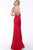 Jovani - JVN63407 Halter Neck Trumpet Dress With Train In Red