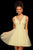 Sherri Hill - 53026 Ruched A-Line Short Dress In Yellow