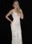 Zoey Grey - 31142 Lace Deep V-neck Ponte Sheath Dress In White and Neutral