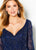 Cameron Blake - 219681 Bead Embellished V-Neck A-Line Dress In Blue