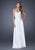 La Femme - 19183 Strapless Lace Chiffon A Line Long Gown In Neutral