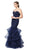 Nox Anabel - A054 Strapless Sweetheart Beaded Lace Tulle Mermaid Dress In Blue