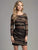 Lara Dresses - Sleeveless Scoop Neck Multi-Colored Embellished Mini Dress 33011 In Black and  Multi-Color