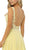 Nox Anabel - A170 Floral Lace V-neck A-line Dress In Yellow