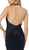 Nox Anabel - A175 Applique Halter Neck Trumpet Dress In Blue