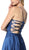 Nox Anabel - A180 Deep V-neck A-line Dress With Strappy Back In Blue