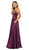 Nox Anabel - A180 Deep V-neck A-line Dress With Strappy Back In Purple