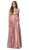 Nox Anabel - A180 Deep V-neck A-line Dress With Strappy Back In Pink