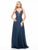Colors Dress - 1916 Plunging Sweetheart Chiffon A-Line Gown in Blue