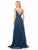 Colors Dress - 1916 Plunging Sweetheart Chiffon A-Line Gown in Blue