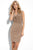 Donna Ricco - 8187978P Twisted Front Cowl Dress in Brown