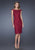 La Femme - 20512 Lace Off Shoulder Fitted Sheath Cocktail Dress In Red