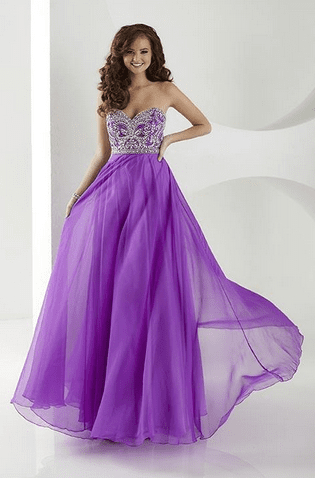 Tiffany Homecoming - Noble Bejeweled Sweetheart A-Line Evening Gown 16183 In Purple