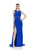 Terani Couture - 1612P0518A Accented Jewel Neck Sheath Dress in Blue