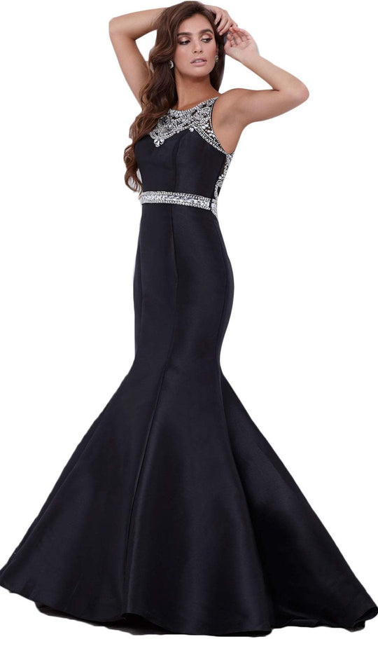 Nox Anabel - 8299 Sleeveless Gemstone Embellished Trumpet Gown