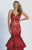 Dave & Johnny - A4977 Embellished Tiered Mermaid Gown in Red
