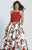 Dave & Johnny - A5265 Embroidered Floral Pleated Gown in Print