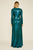 Tadashi Shoji - Alberti Sequined V-neck Gown With Slit In Blue and Green