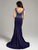 Lara Dresses - Gorgeous Illusion Neck Sheer A-Line Gown 32839 in Blue