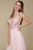 Nox Anabel - A660 Beaded Lace V-neck A-line Dress In Pink