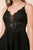 Nox Anabel - A660 Beaded Lace V-neck A-line Dress In Black