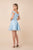Nox Anabel - A676 Appliqued Off-Shoulder A-Line Dress In Blue