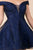 Nox Anabel - A676 Appliqued Off-Shoulder A-Line Dress In Blue