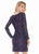 Ashley Lauren - 4122 Fully Beaded Long Sleeve Sheath Cocktail Dress In Purple