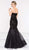 Colors Dress - 2024 Strapless Sequined Velvet Trumpet Dress in Black