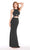 Alyce Paris - 60003 Crisscross Strapped Two-Piece Sheath Gown in Gray