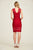 Tadashi Shoji - Sleeveless V-neck Sheath Cocktail Dress In Red