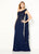 Cameron Blake - 219687W Embroidered Asymmetric Sheath Dress In Blue