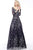 Jovani - 66355 Embellished Bateau A-line Dress In Purple and Silver