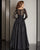 Clarisse - M6205 Long Sleeve Illusion Lace Gown in Black